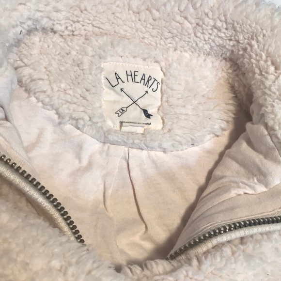 LA Hearts (Pacsun) Fuzzy Cream Jacket - Picture 1 of 2